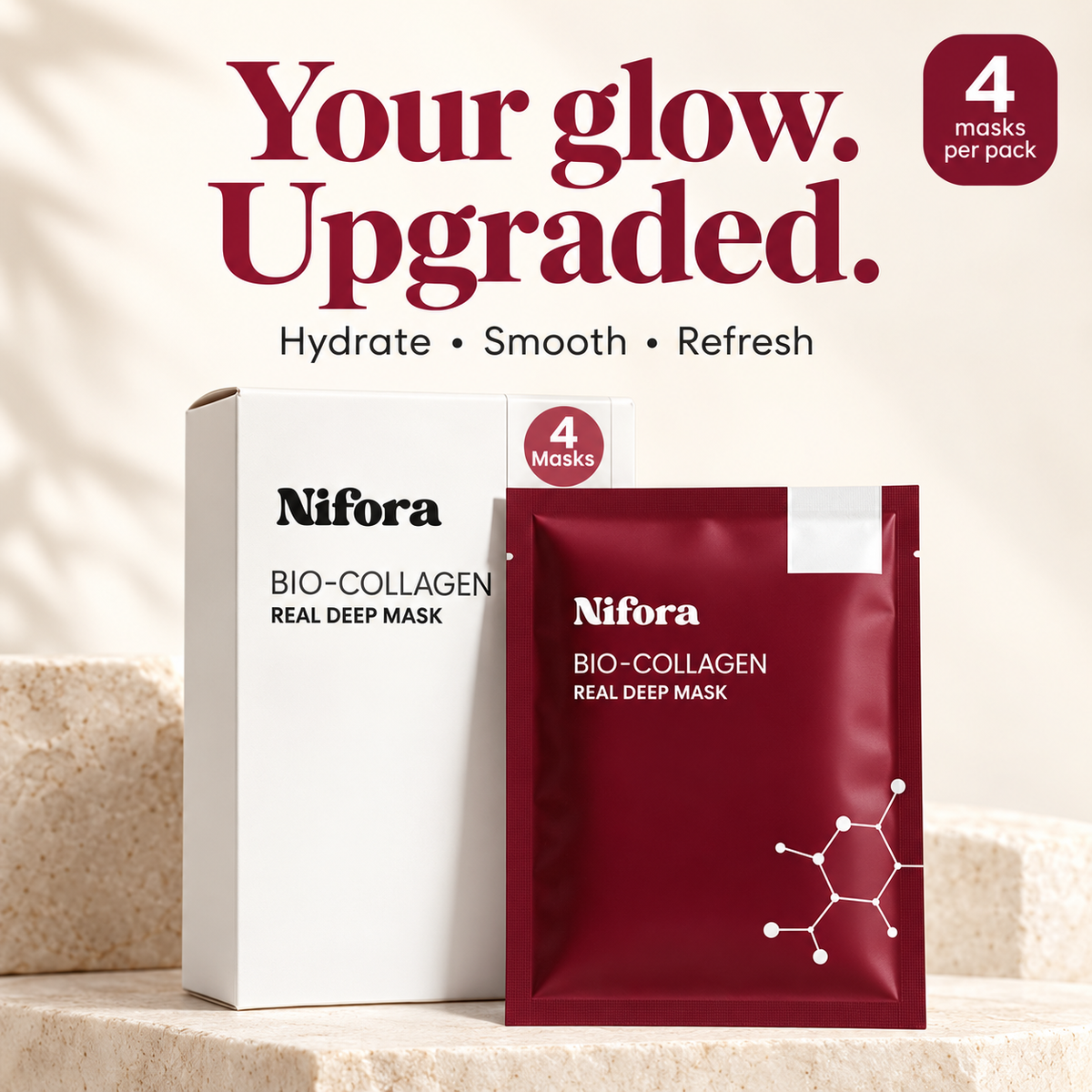 Nifora Bio-Collagen Mask — hydrate, smooth and refresh